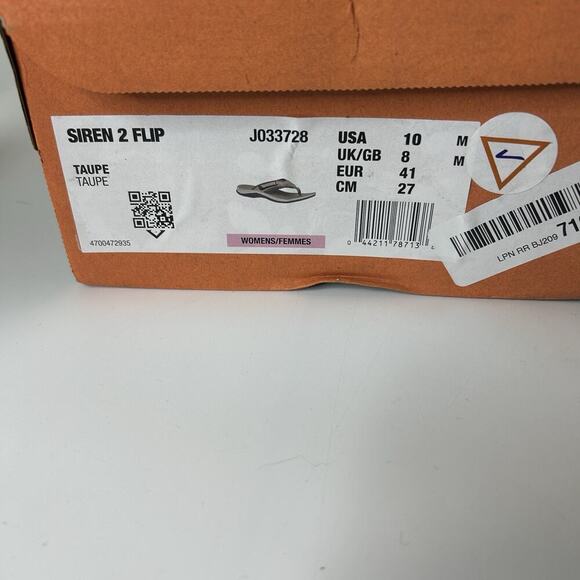 Merrell Siren 2 Womens 10 Taupe Suede Nylon Flip Flops Thong Sandals - Picture 6 of 8